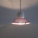 Dansk design white/purple 1980s pendant lamp by Danish Jeka Metaltryk