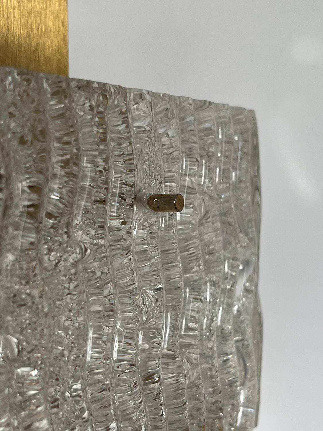 Arlus glass and brass pendant light from the 50s