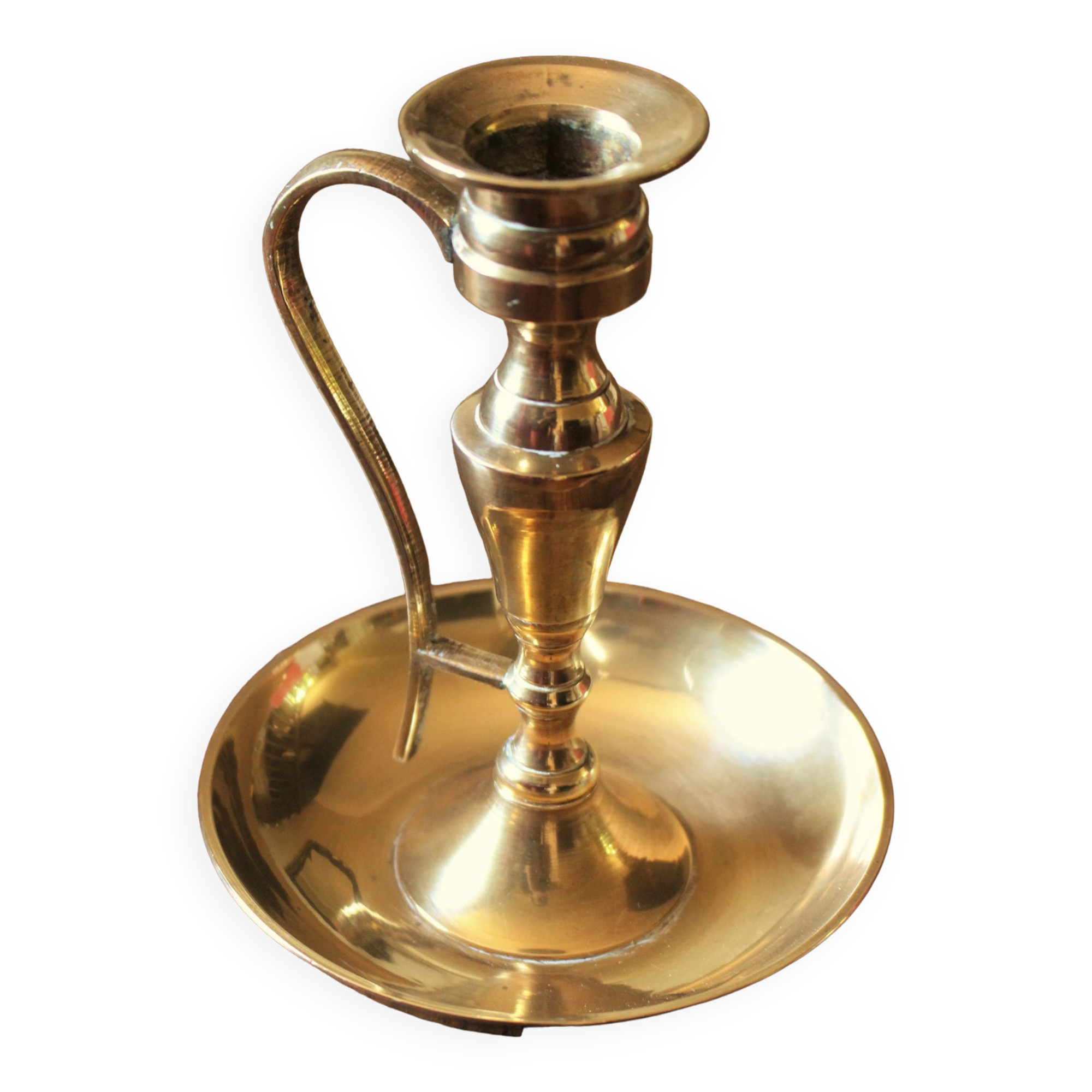 Brass candle holder cellar rat