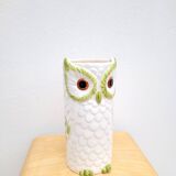 Francesco Guarino owl vase in slip ceramic
