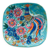 French Hand-Painted Art Pottery Charger Dish by Marjatta Taburet Quimper, 1960s