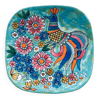 French hand-painted art pottery charger dish by Marjatta Taburet, Quimper, 1960s.