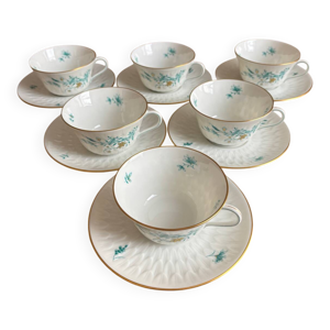 6 tasses en porcelaine - limoges