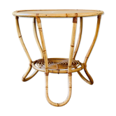 Rattan coffee table with range magazines, vintage circa 60's