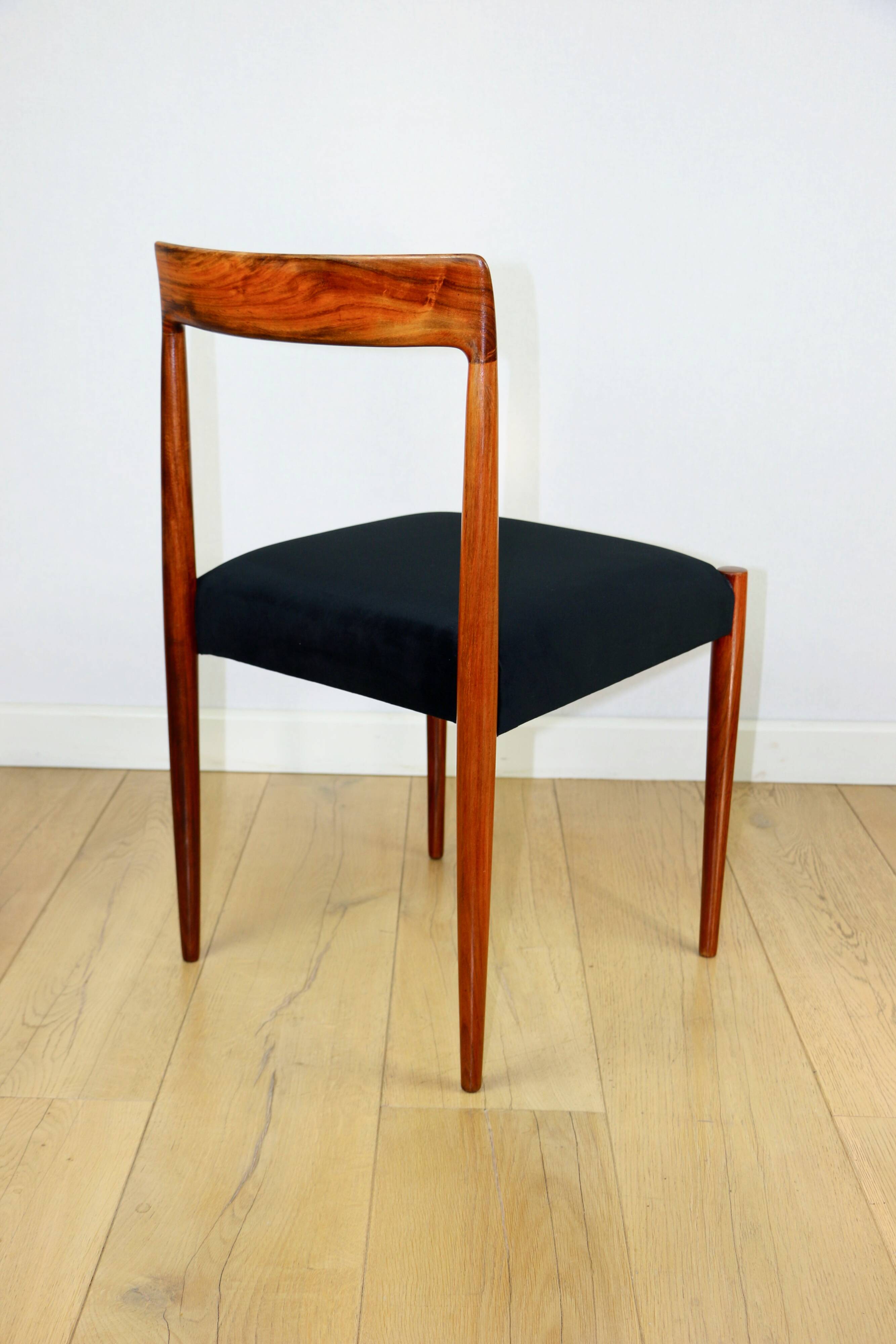 German Lübke vintage black chairs - 4 pieces - great set