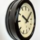 Large Industrial Brown Bakelite East German Wall Clock from GW, 1960s
