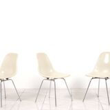Set of 4 fiberglass Eames Chairs with H-Base for Fehlbaum by Herman Miller