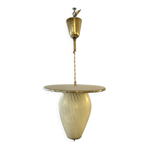 Suspension Mid-Century - verre opalin