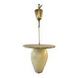 Mid-Century suspension in brass and opaline glass