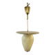 Mid-Century suspension in brass and opaline glass