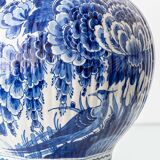 Large Royal Delft ceramic table lamp hand-painted for the 300th anniversary, 1953.