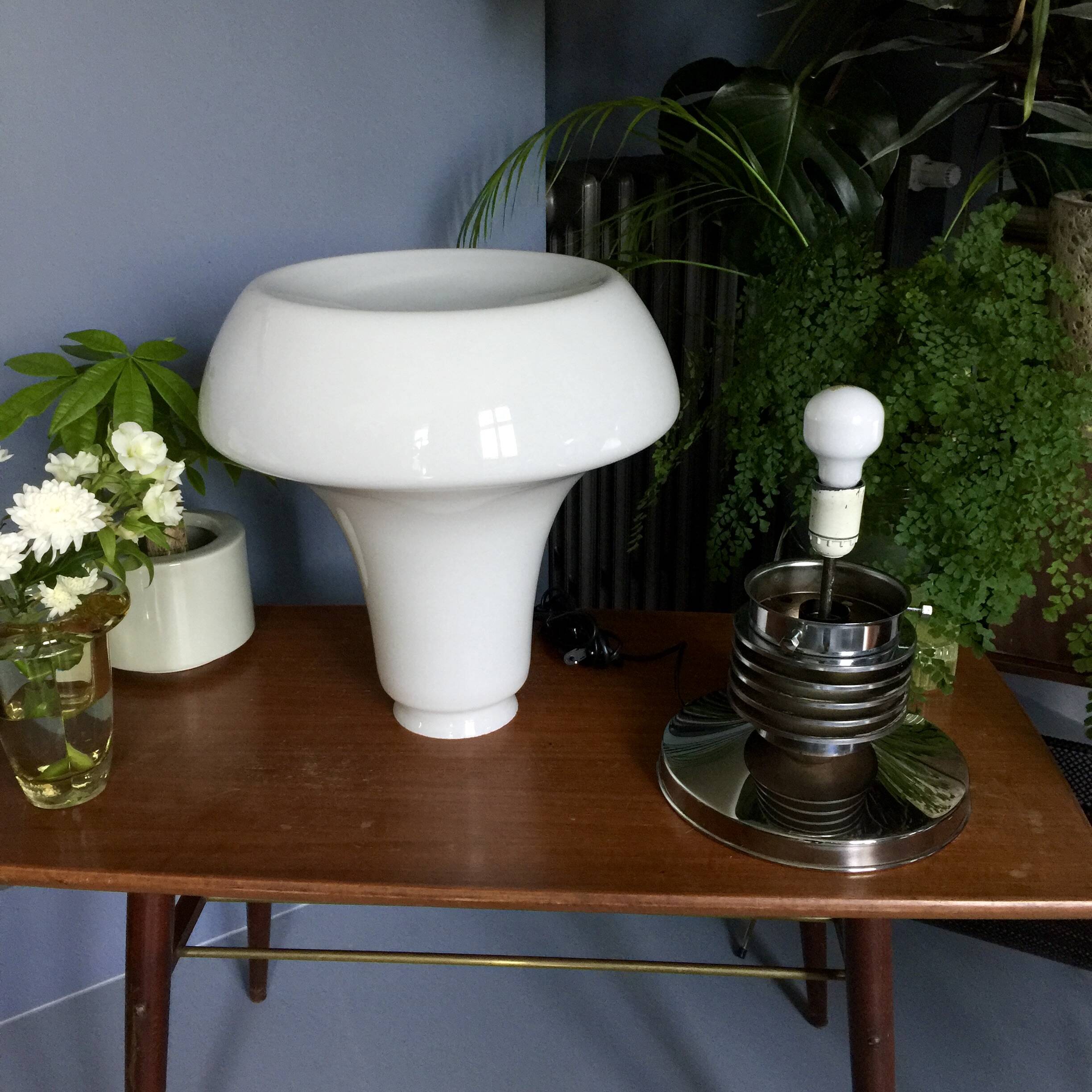 Large Murano glass and chrome lamp