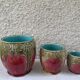 Set of art nouveau slurry consisting of a large dish and 3 small collector's jars