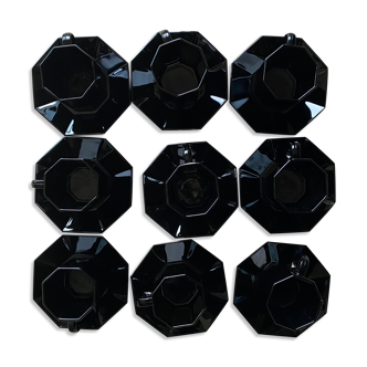 Set of black 90s coffee cups