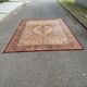Large industrial Persian carpet in burgundy wool, carpet sample 250x350cm.