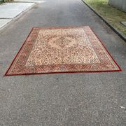 Large industrial Persian carpet in burgundy wool, carpet sample 250x350cm.