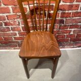 Set of 4 varnished wood bistro chairs