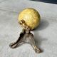 Antique JL & Cie terrestrial globe | Gilded metal base | 19th century | 20.5 cm