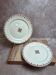 2 round plates Terre de Fer Clairefontaine Rouen sepia 19th century