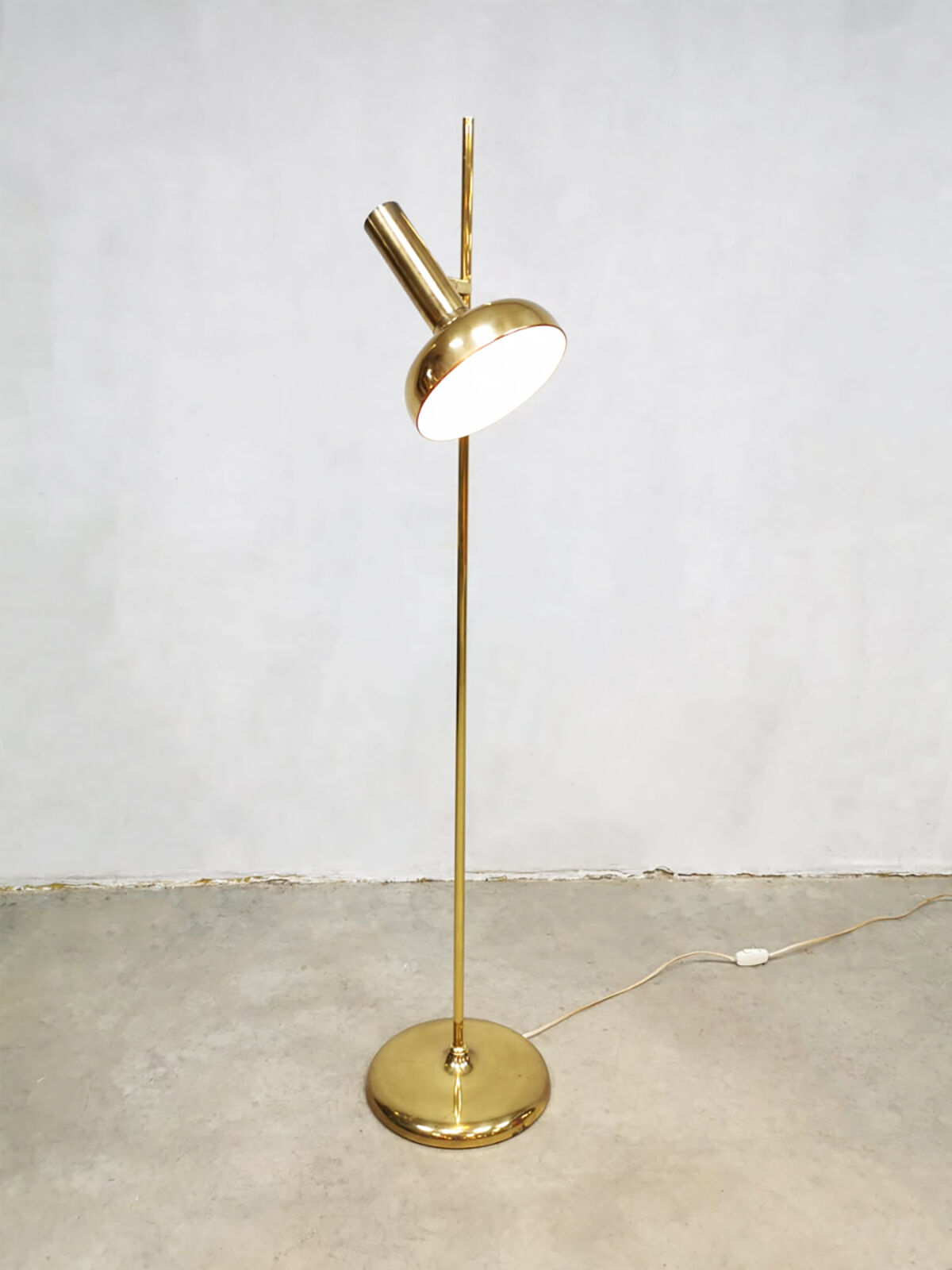 Vintage design brass floor lamp spot vloerlamp Mad men style