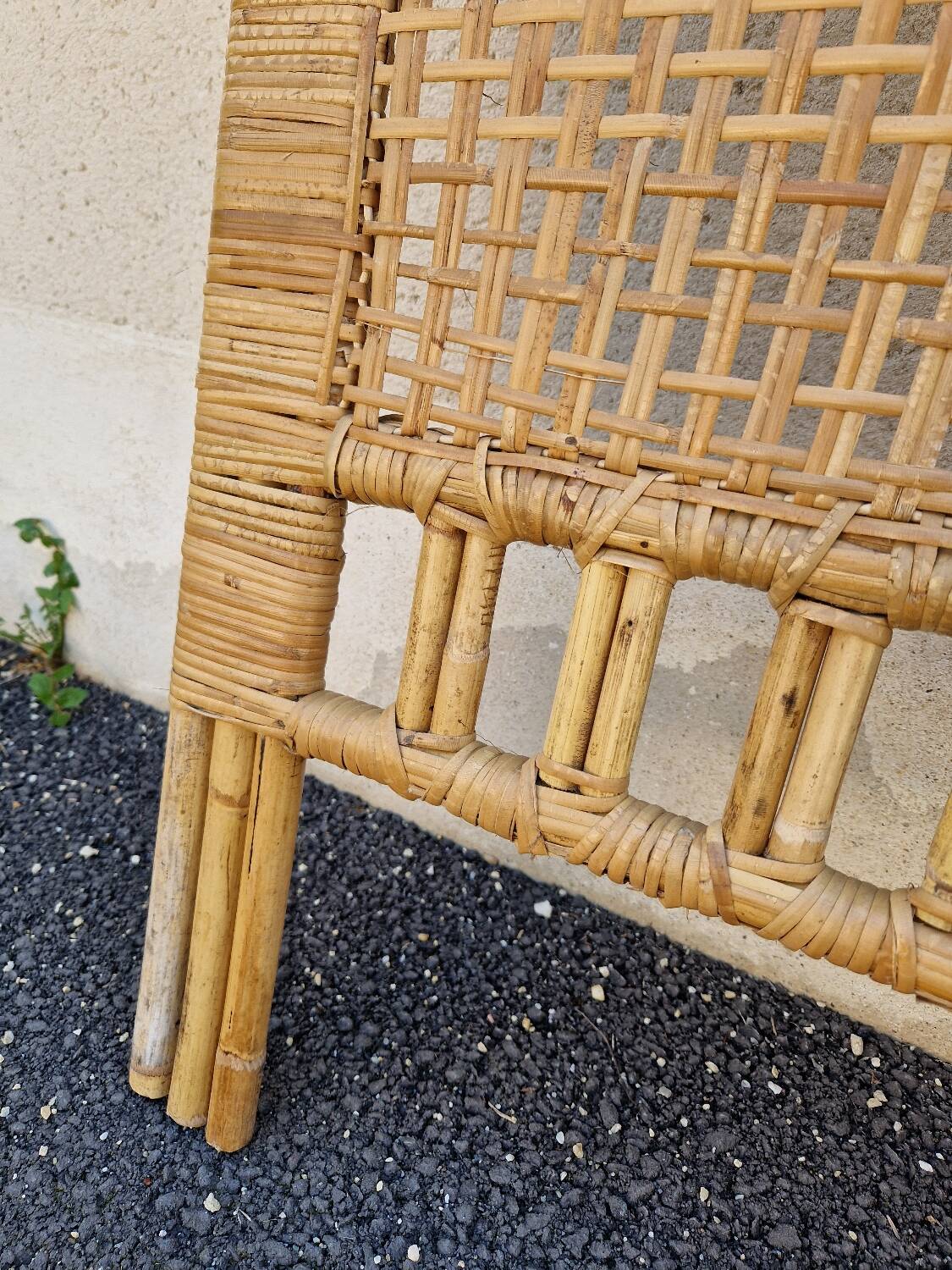 Rattan wicker headboard