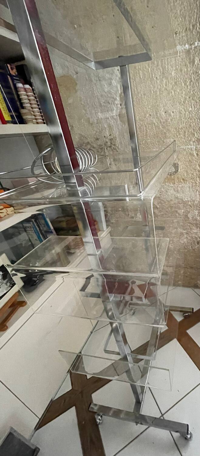 Metal and plexiglass shelf