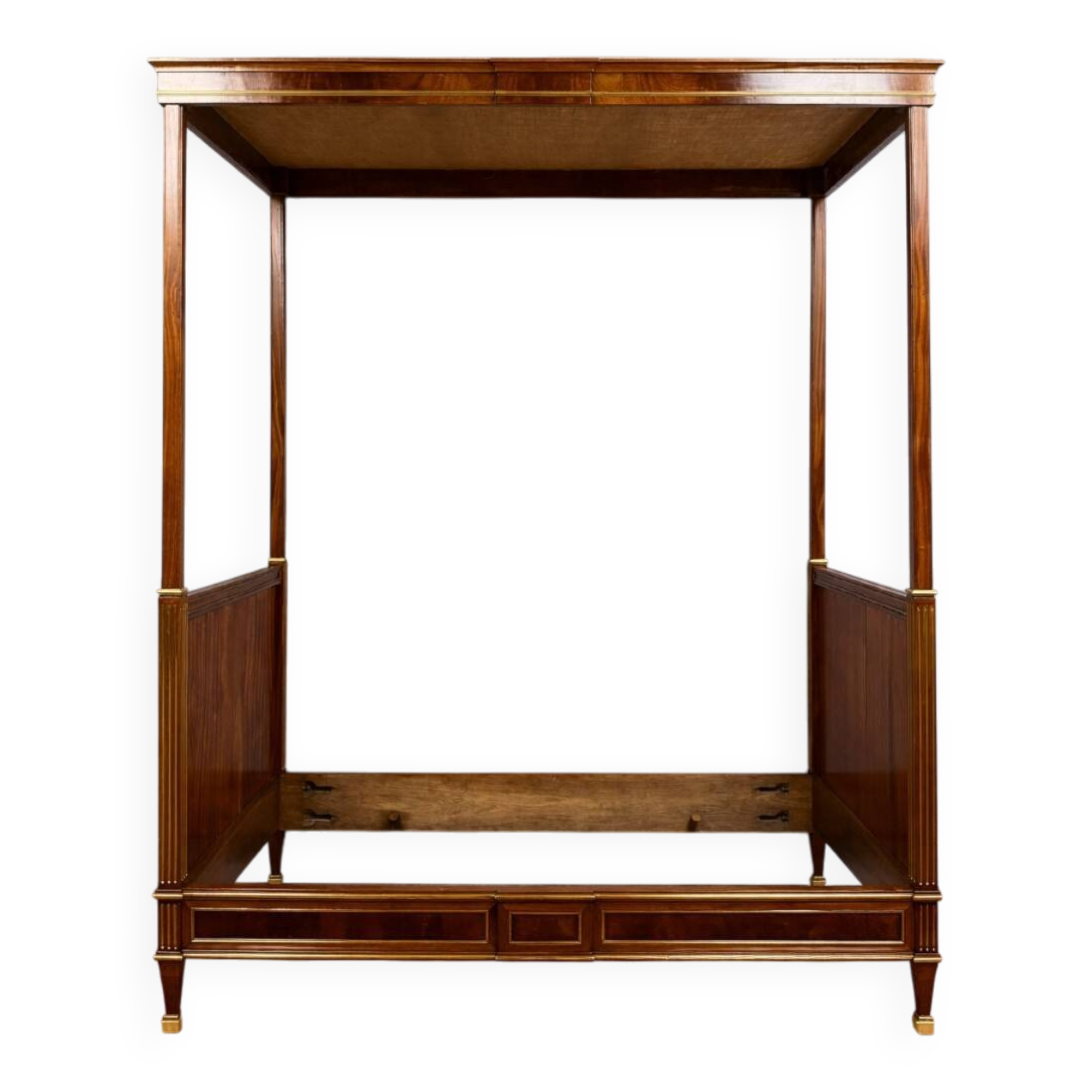 Parisian canopy bed – Louis XVI style – Mahogany and gilded bronze – circa 1