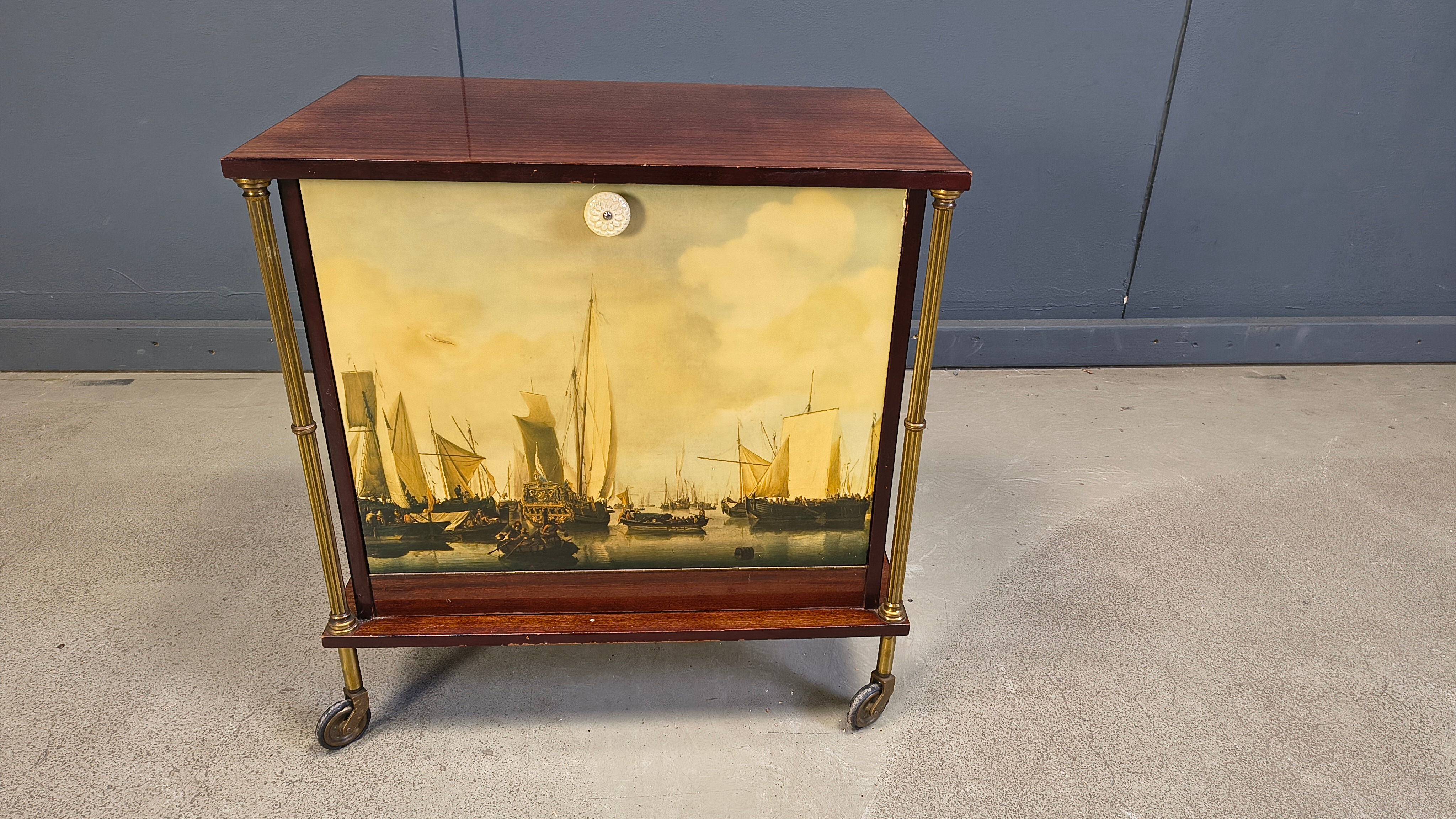 Mid-century modern French bar cabinet, 1960s