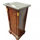 Antique bedside table - napoleon iii column mahogany marble 19th century