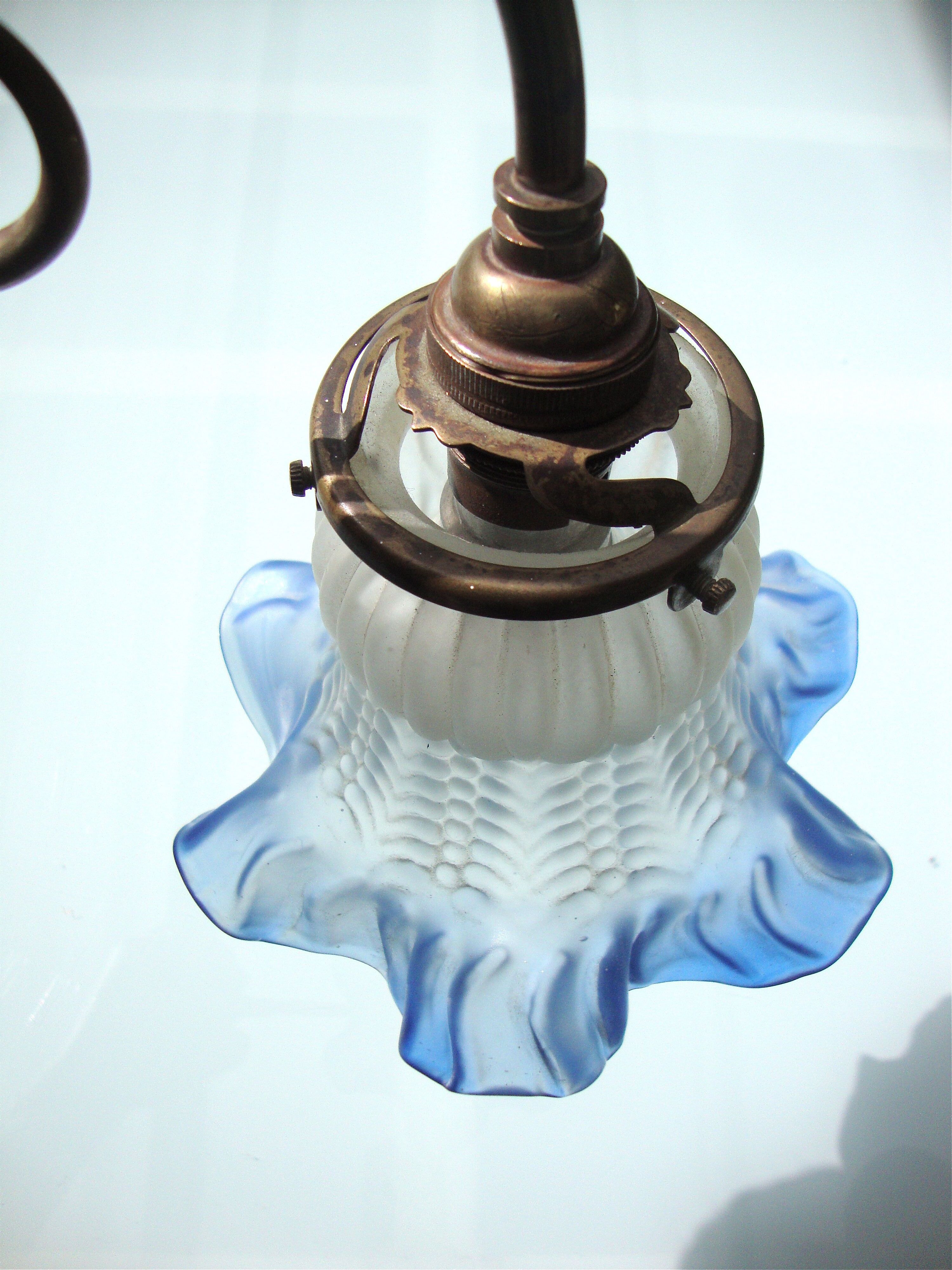 Blue tulip wall wall light