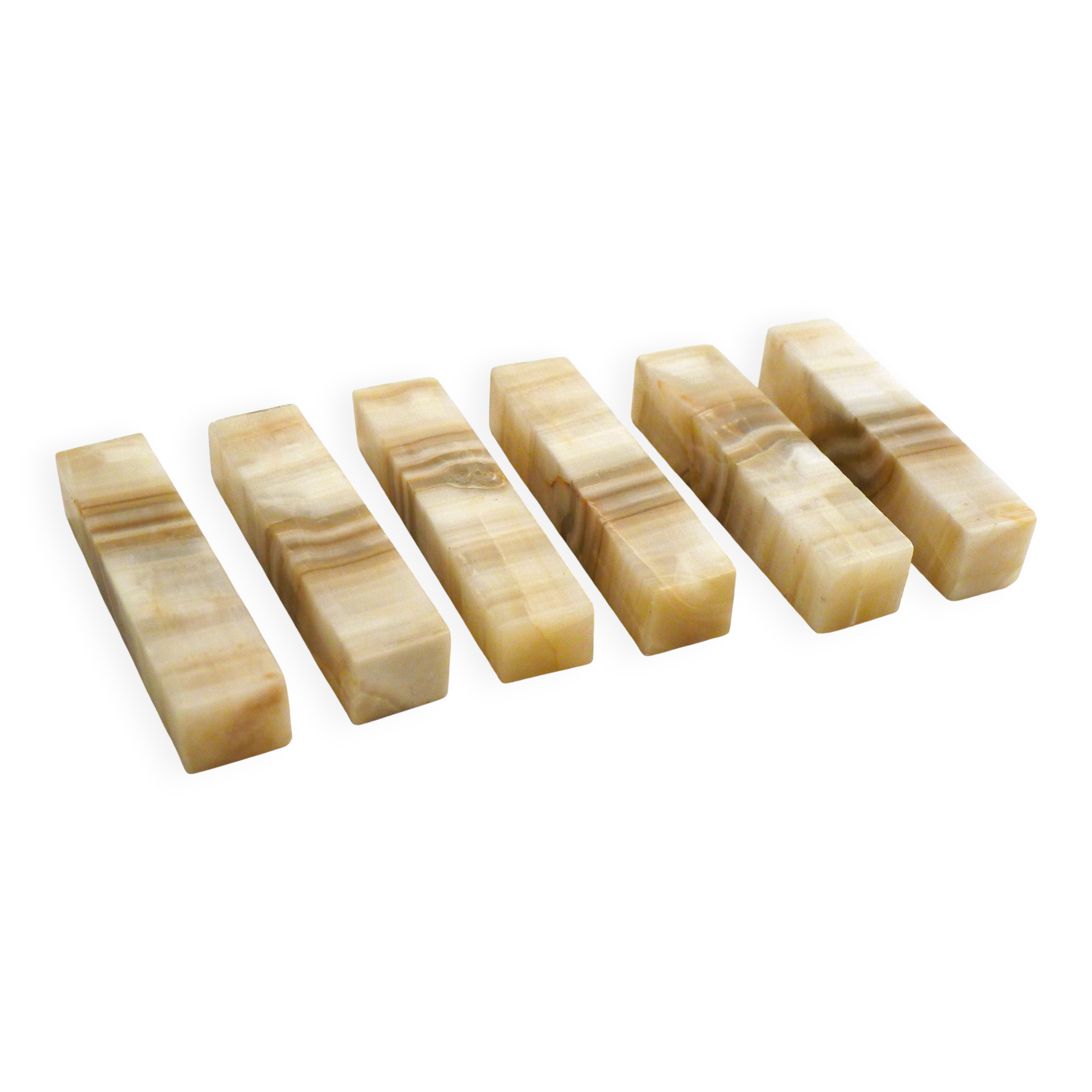 Set of 6 Onyx knife rests