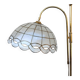Mid Century Modern brass floor lamp with Capiz shell shade 1970s