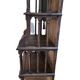 Glass-fronted walnut shelf