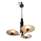 Lustre Bauhaus, fonctionnaliste en chrome et verre, 1920