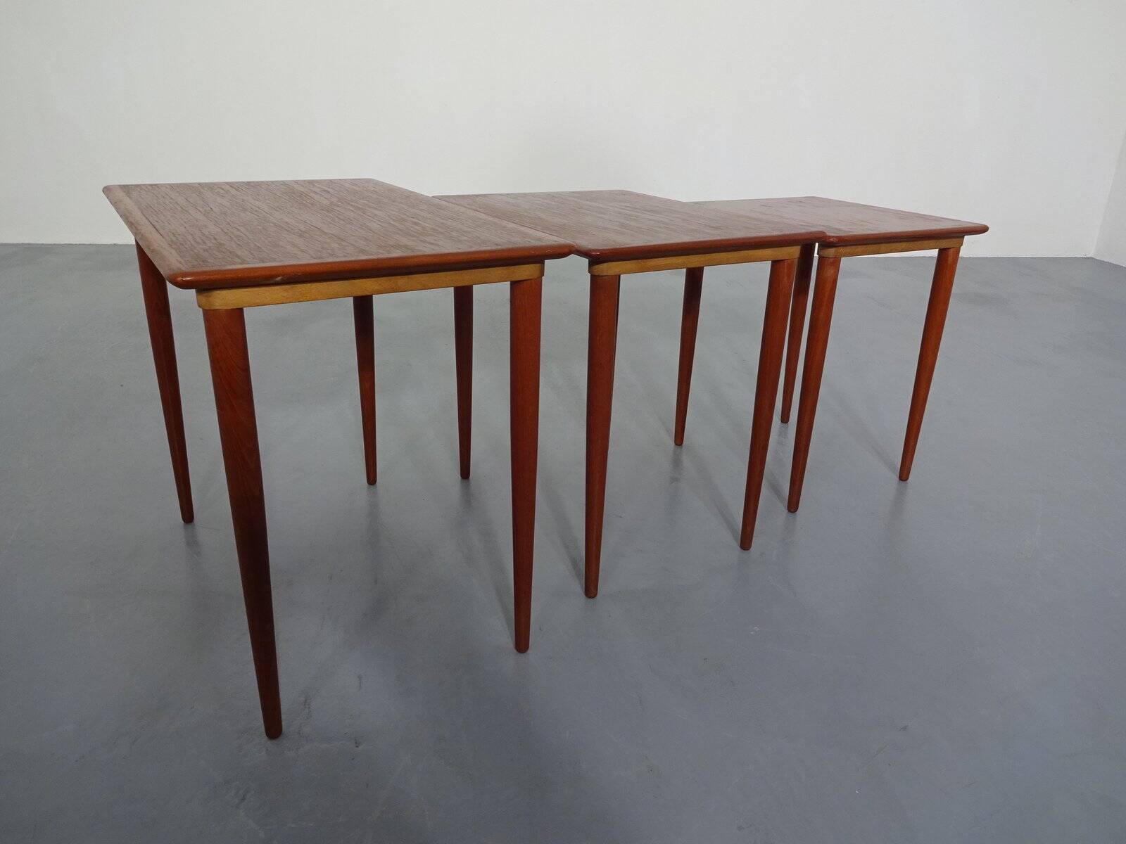 Danish Teak Nesting Tables, 1960s, Set of 3