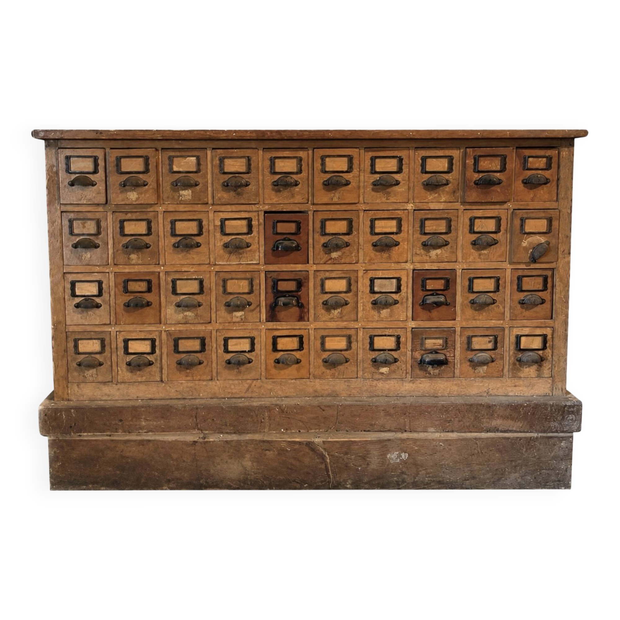 Banque d’épicier ancienne double face – 80 tiroirs –