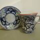 Cup and saucer, brulot, Bayeux porcelain 19th century