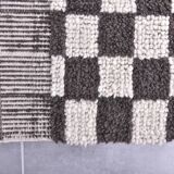 9x11 Brown & White Checkered Moroccan Rug, 269x349Cm