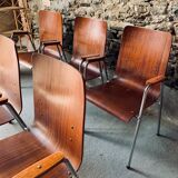 Ensemble de 6 fauteuils - Bois & métal -
