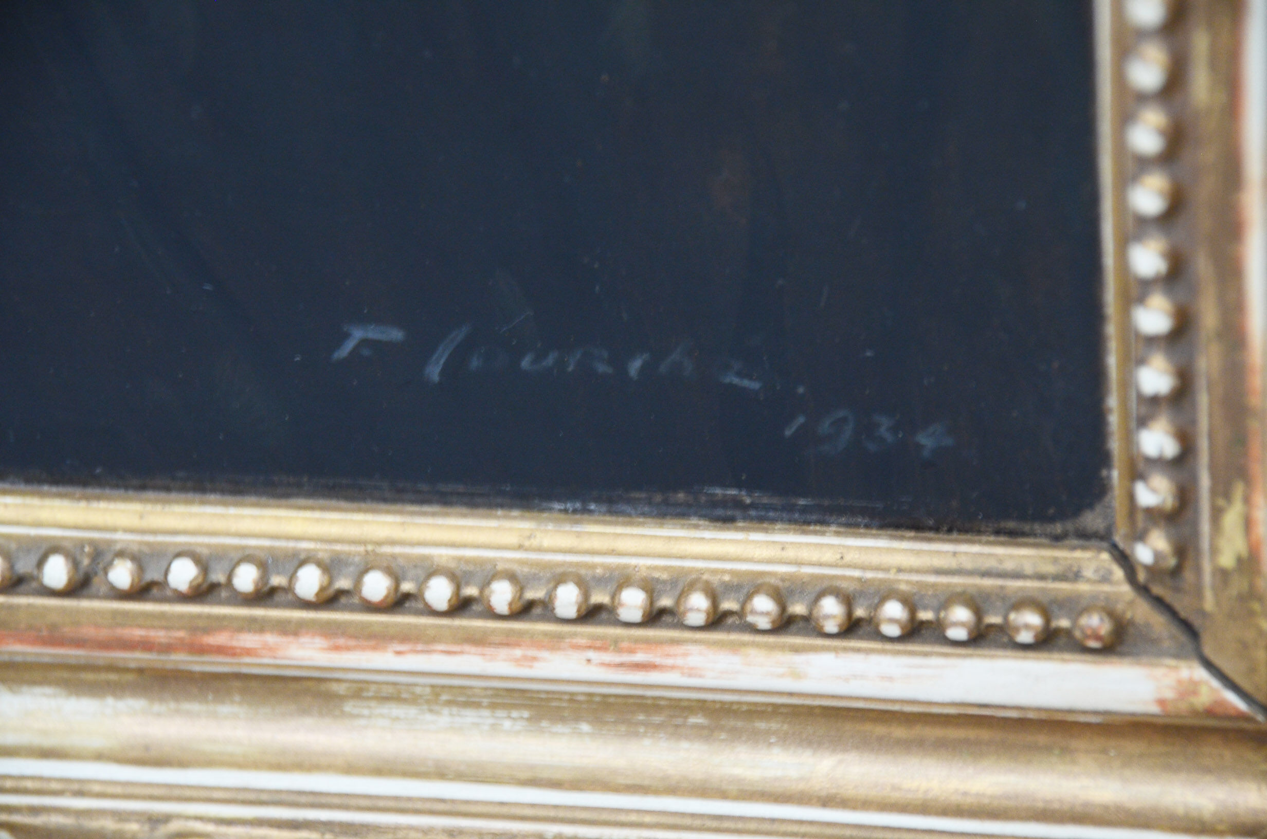 Oil portrait signed by Félix Courché 1934