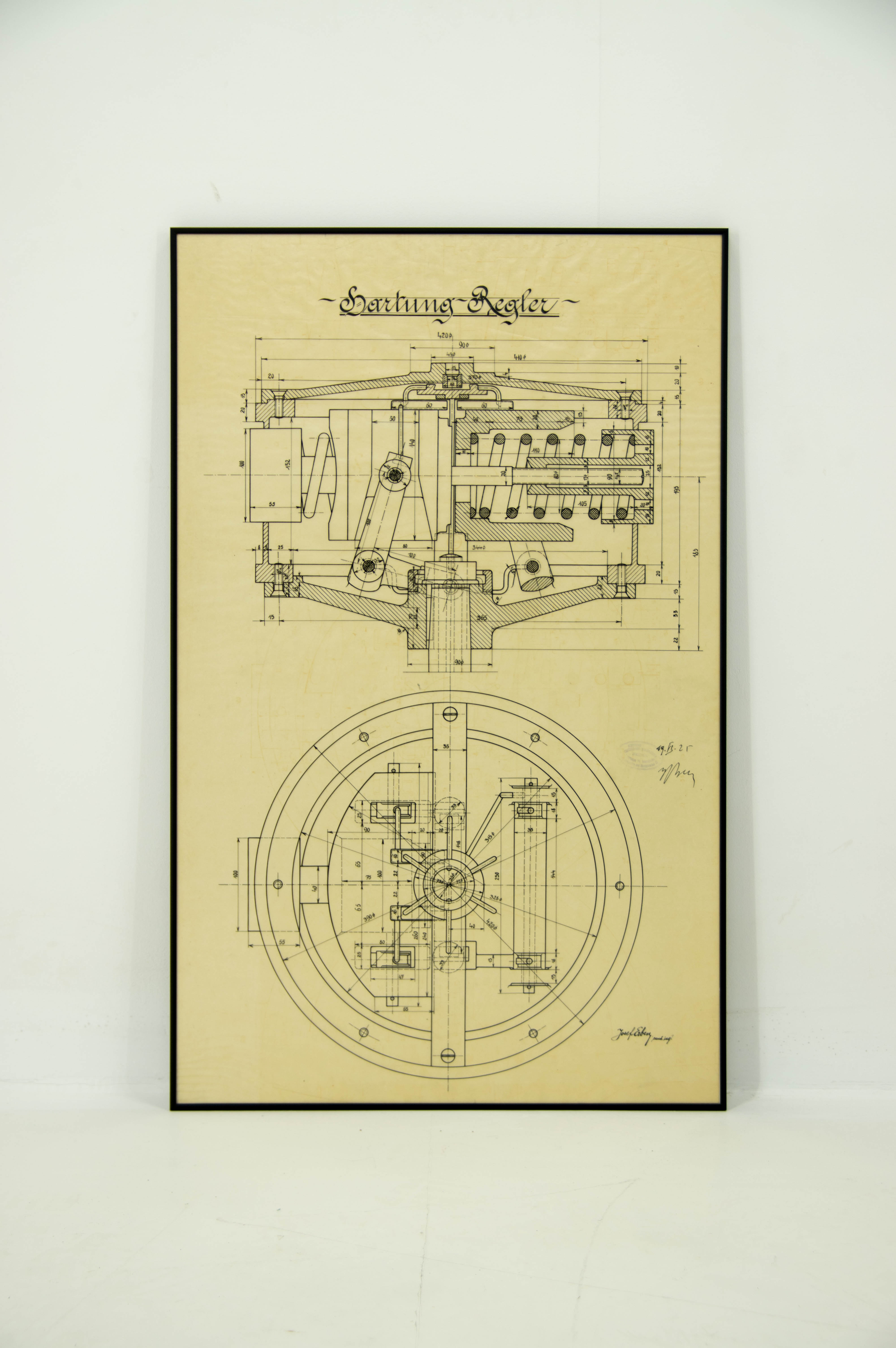 Technical drawing of Hartungs regulator, 1925