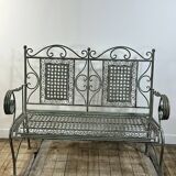 Folding iron garden bench
