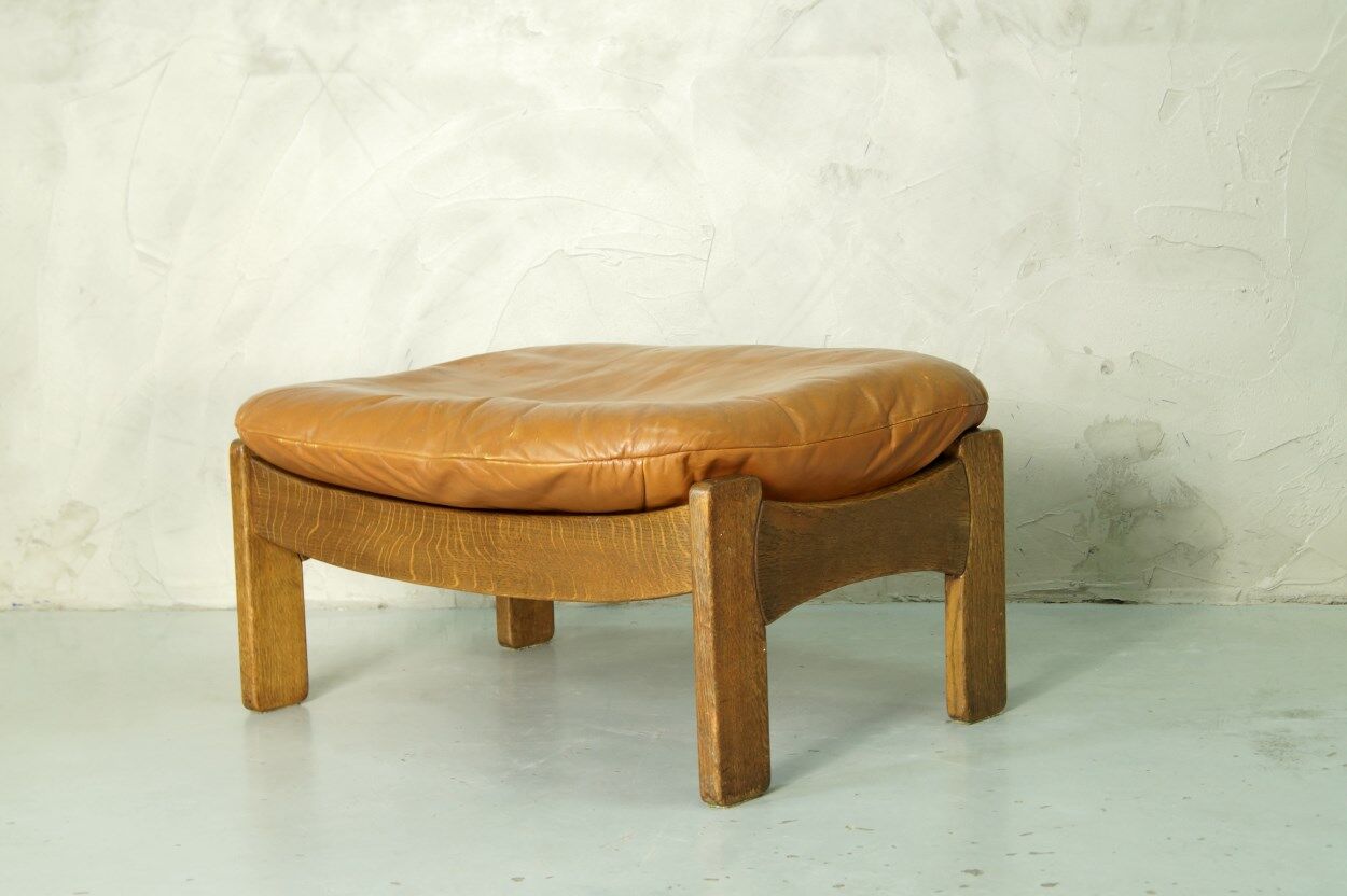 Danish leather ottoman, 1970