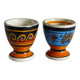 Paire de coquetiers, faience, Quimper.