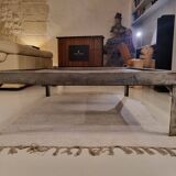 Industrial coffee table | Vintage perforated steel postal sorting table