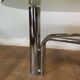 70s chrome and oval smoked glass coffee table