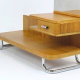 Coiffeuse Bauhaus restaurée en acier tubulaire chromé, 1940s