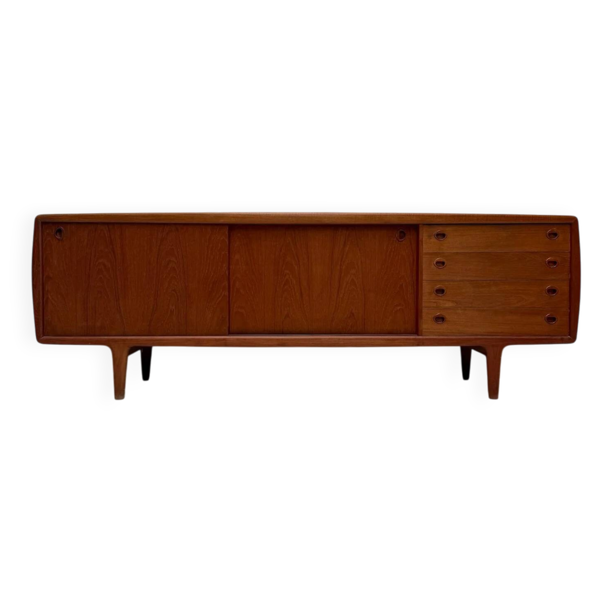 1960s large vintage Danish design teak sideboard by H.P. Hansen