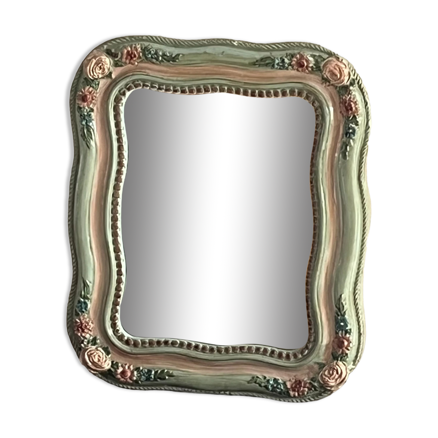 Antique mirror with roses