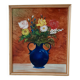 Painting / oil on cardboard framed vintage 50s